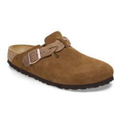 Boston Braided Suede Leather Mink | BIRKENSTOCK Birkenstock Boston Clogs, Ecco Sandals, Boston Clogs, Mid Heel Boots, Professional Shoes, Birkenstock Boston, Waterproof Shoes, Braided Strap, Lacing Sneakers