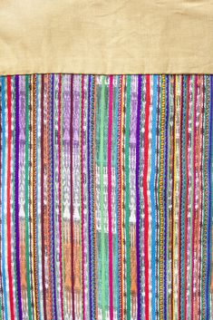 multicolored fabric with stripes on it