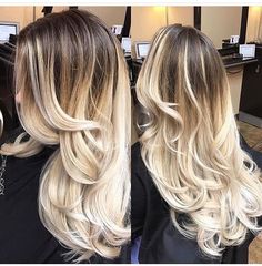 Brunette To Blonde Ombre, Brunette Haircuts, Grey Balayage, Brunette Hair Cuts, Blonde Makeup, Ombre Blond, Balayage Hair Color, Brown Ombre Hair, Ombre Hair Blonde