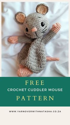 Get ready to create the cutest crochet mouse with Yarn Over with Natasha's free pattern! Follow along with easy-to-follow instructions and make your own adorable mouse friend to add charm to your crafting." Crochet Ragdoll Free Pattern, Crochet Cuddler, Crochet Snuggler, Cutest Crochet, Mouse Pattern, Crochet Toys Free