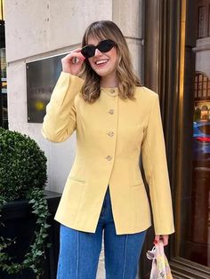 TAVIMART - Fashion Solid Office Coats Women Casual O Neck Long Sleeve Pockets Single Breasted Female Jackets 2024 Autumn Elegant Lady Tops ml Lady Tops, Khaki Coat, Coats Women, Elegant Lady, Long Sleeves Coats, Casual Coat, Fall Outfits Women, Office Ladies, Blazer Coat