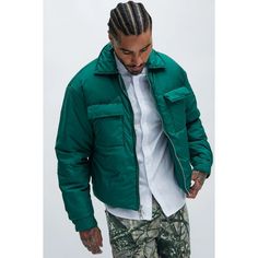 York Puffer Jacket Full Zip Come's New With Tag's Any Questions Please Ask Before Purchasing Will Ship Fast B130 Introducing The York Puffer Jacket In Green, A Stylish And Versatile Outerwear Option For Men. This Jacket Features A Vibrant Green Color That Adds A Pop Of Personality To Any Outfit. The York Puffer Jacket Is Not Only Fashionable But Also Functional, Providing Warmth And Protection During Colder Seasons. Upgrade Your Wardrobe With This Eye-Catching Jacket That Effortlessly Combines S Black Men Street Fashion, Men Street Fashion, Green Man, Front Zipper, Cold Weather, Black Men, Mens Jackets, Puffer, Jackets & Coats