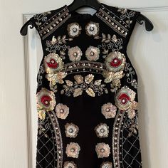 Black, Sleeveless Mini Dress With Very Intricate Beaded Flowers All Over. Purchased From Nm. Nwt! Doubled Lined. Gomer Pyle, Needle And Thread Dresses, Dress Western, Long Sleeve Embroidered Dress, Flowy Mini Dress, Needle Thread, Embroidered Clothes, Eyelet Dress, Flutter Sleeve Dress