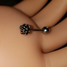 This Is A Brand New Stainless Steel 14g (14 Gauge) Tongue Ring Barbell Piercing Jewelry... It's Stainless Steel Bar With Rose Design... Cute Tongue Piercing, Avatar Accessories, Tongue Jewelry, Tongue Piercing Jewelry, Citrine Crystal Necklace, Sweet Sixteen Gifts, Tongue Ring, Barbell Piercing, Lavender Quartz