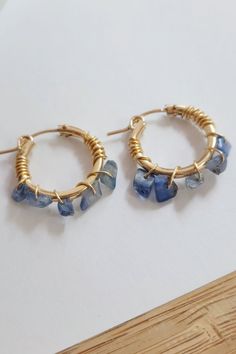 Let's add a POP OF COLOR! Add some color envy to your ears with the gem wrapped Etta earrings! Handcrafted with raw gemstones, each earring is wrapped in 14K gold-filled or sterling silver wire. Perfect for adding a pop of color to any outfit, these gold hoops make a statement. Gold Hoop Earrings Aesthetic, Hoop Earrings Aesthetic, Small Gold Hoop Earrings, Modern Gold Jewelry, Earrings Aesthetic, Small Gold Hoops, Birthstone Earrings, Birthstone Earring, Anniversary Gift For Her