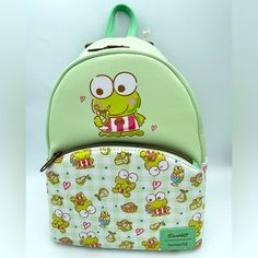 Comes With Adjustable Straps, Front Zipper Pocket And Interior Drop Pocket. Approx. 9'' X 5'' X 11'' Nwt Cute Green Backpack With Zipper Closure, Cute Green Backpack For Back To School, Casual Backpack For Playtime, Mini Backpack, Kids Accessories, Backpack Bags, Front Zipper, Zipper Pocket, Bag Accessories