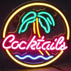 Cocktails Neon Sign | Neon Aesthetic Co. Club Nightclub, Light Cocktails, Neon Bar Signs, Led Neon Lighting, Beer Bar, Sign Lighting, Shop Window, Led Neon Signs, Shop Logo