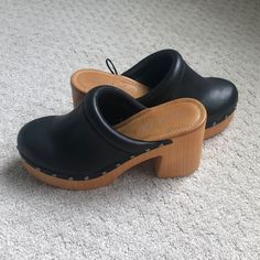 Altar’d State Clogs Nearly Brand New! - Some Discoloration On The Soles Size 10, But Fits More Like A Size 9.5 3.25 Inch Heel With 1 Inch Platform Very Comfortable!! Altard State, Clogs Shoes, Altar'd State, Mule Clogs, Mules Shoes, Black Tan, Black And Tan, Clogs, 1 Inch