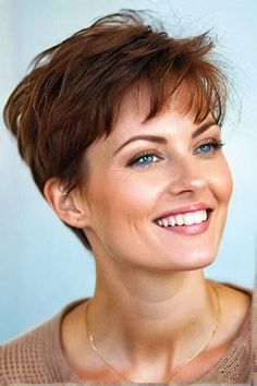 27 Pixie Haircuts Perfect for Women Over 30 - TheHairStyleTrends Messy Pixie Haircut Choppy Layers Bangs, Messy Pixie Haircut Choppy Layers, Haircut Choppy Layers, Tousled Pixie, Short Layered Hair, Short Layered Hairstyles, Women Pixie Haircut, Layers Bangs, Very Short Pixie Cuts