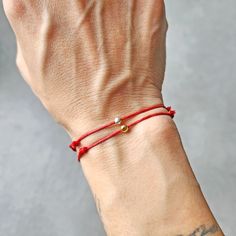 Red Adjustable String Cord Kabbalah Good Luck Stacking Bracelet. This Listing is For 1 Bracelet, Please Select Bead Colour at the Drop Down Menu *L e n g h t* Adjustable with sliding knots. * P r o d u c t i o n   T i m e s * All items in my shop are handcrafted made to order. Please check individual items for the most up to date info for production dates. If you need to customize your order please contact us with Etsy convo before submitting order. * C a r e   F o r   Y o u r   J e w e l r y* S Red String Of Fate, Gold Bead Bracelet, Kabbalah Bracelet, Good Luck Bracelet, Red Bracelet, Red String Bracelet, Excessive Sweating, Red String, Body Oils