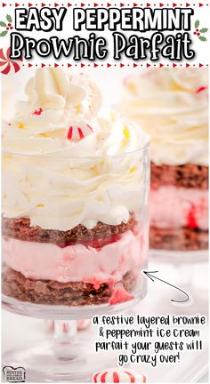 an easy peppermint brownie parfait recipe