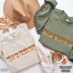 Cozy up this season with our "Fall is My Favorite Color" sweater! This comfy, stylish sweater is perfect for those crisp autumn days. With its warm tones and soft fabric, you'll stay snug while showing off your love for fall. Ideal for pumpkin patch visits, bonfire nights, or simply enjoying a cup of hot cider at home.  ABOUT GILDAN 18000 >Made from polyester and cotton.  >The collar is ribbed knit, so it retains its shape even after washing.  >The classic fit along with the crew neckline deliver a comfy wearing experience with a clean-cut style.   >Made using 100% ethically grown US cotton. Gildan is also a proud member of the US Cotton Trust Protocol ensuring ethical and sustainable means of production.  SIZE >Take a look at the sizing chart photo to find your right size >For a more fitt Relaxed Fit Khaki Sweater For Fall, Khaki Crew Neck Sweatshirt For Fall, Khaki Relaxed Fit Sweatshirt For Fall, Khaki Tops For Fall, Fall Is My Favorite Color, Fall Crewneck Sweatshirt, Fall Crewneck, Thanksgiving Sweater, Hot Cider