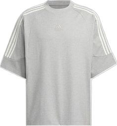 Gray Sportswear Top For Streetwear, Gray Cotton Sportswear Top, Adidas Gray Cotton Tops, Sporty Heather Grey T-shirt For Streetwear, Sporty Heather Grey T-shirt For Sports, Logo T Shirt, Adidas Logo, Tshirt Logo, Adidas