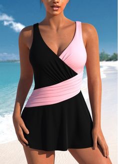 Color:Black;Size:S;Size:M;Size:L;Size:XL;Size:XXL;Bra Style:Padded;Support:Wire Free;Pad Style:Removable;Strap Style:Unadjustable;Package Contents:1 X Swimdress Top , Without Bottom;Occasion:Sport; Shapewear Swimsuit, Poolside Fashion, Swimwear Suits, Bra Style, Swimwear Bottoms, Blue Jumpsuits, Lovely Tops, Red Jumpsuit, Solid & Striped