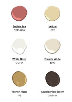 the different shades of paint in each color