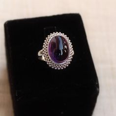 Gemstone - Purple Amethyst metal - sterling silver ring size- all sizes available Natural amethyst sterling silver ring available in all sizes Same design can be available in many other gemstones please contact Please contact me for any query Jewelry will be gift packed in a handmade jewelry box Happy Shopping Purple Amethyst Cabochon Ring Fine Jewelry, Fine Jewelry Purple Amethyst Cabochon Ring, Purple Cabochon Amethyst Wedding Ring, Formal Spiritual Amethyst Ring, Spiritual Purple Cabochon Jewelry, Spiritual Sterling Silver Crystal Ring For Formal Occasions, Spiritual Sterling Silver Crystal Ring For Formal Events, Oval Amethyst Cabochon Ring, Cabochon Amethyst Ring In Fine Jewelry Style