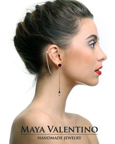 Silver Chain Ear Cuff, Crystal Earrings, Ear Crawler, Ear Climbing Earrings, Ear Cuff Earrings, Silver Ear Cuff Earrings, Swarovski Ear cuff Minimalist ear climber available in many crystal colors, and plating variations, Jewelry model designed by Maya Valentino and created with crystals from Swarovski® Stud 39 SS Crystal 10 mm Top Chain length 9 cm length stud to top chain Bottom Chain 5 cm length with marquise crystal at the bottom 🔴 Basic customize variations available in variations drop-dow Climbing Earrings, Crystal Ear Cuff, Ear Crawler Earrings, Black Diamond Earrings, Crawlers Earrings, Prom Earrings, Ear Climber, Earrings Big, Prom Jewelry