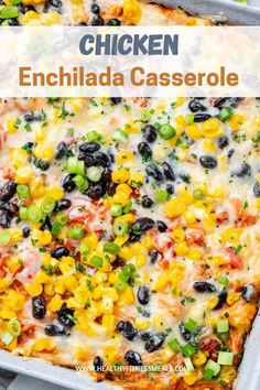 chicken enchilada casserole with black olives and corn