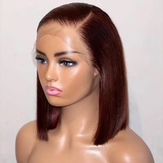 Short Bob Style Dark Auburn Color Full Lace Wig Short Bob Styles, Auburn Color, Wig Styling, Insta Post, Straight Lace Front Wigs, Short Bob Wigs, Wigs For Women, Short Wigs, Straight Human Hair