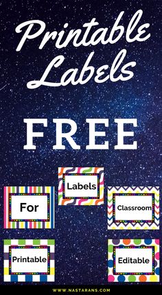 free printable labels for the classroom