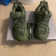 Size Eu 43 (10 Us) Olive Green Track Balenciaga Sneakers Excellent Condition Balenciaga Shoes Track, Balenciaga Green Sneakers, Green Balenciaga, Olive Green Sneakers, Balenciaga Track Low-top Sneakers, Green Balenciaga Bag, Balenciaga 3xl Sneaker, Balenciaga Runner, Track Sneakers