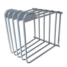 four metal racks are stacked on top of each other in order to hold the items