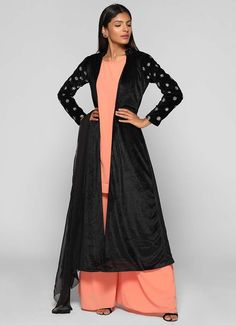 Mirror Embellished Jacket Suit - Suits - Clothing - Women Indian Clothing Brands, Ethnic Wear Indian, Buy Mirror, Jacket Suit, Embellished Jacket, Indian Clothing