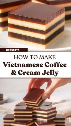 how to make vietnamese coffee and cream jelly desserts that are so good, they're delicious