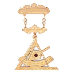 Past Illustrious Master Council Breast Jewel - Gold With Engravable Bar - Bricks Masons The Bar, Formal Event, The Past, Plating, Bar, Gold, Design