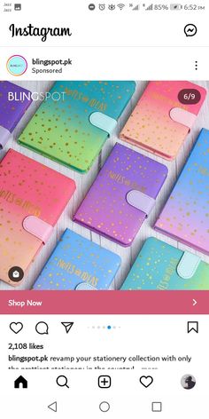 an instagram page with several different colors on it