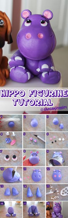 step by step instructions on how to make a hippo figurine