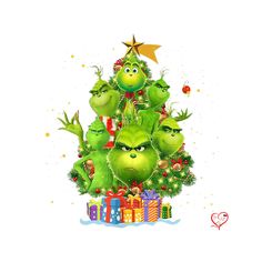 the grinly christmas tree is surrounded by presents