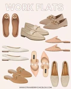 Flat Shoes Women Classy Casual, Womens Work Shoes Business Casual, Flat Shoes Women Classy Work Outfits, Old Money Footwear, Old Money Aesthetic Shoes, Beige Loafers Outfit Women, Business Shoes Women, Flat Loafers Outfit, Business Casual Flats