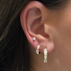 from our kenni x cuffed collection, your go-to everyday statement hoops. solid 14k gold chunky but lightweight 15mm hoops bezel set with cz baguette stones. please note per our return policy, earrings are not eligible for returns. Everyday Hoop Earrings With Baguette Diamonds, Everyday Huggie Hoop Earrings With Baguette Diamonds, Everyday Yellow Gold Huggie Earrings With Baguette Diamonds, Luxury Baguette Cut Cubic Zirconia Huggie Earrings, Small Hoop Huggie Earrings With Baguette Diamonds, Baguette Diamond Small Hoop Huggie Earrings, Elegant Yellow Gold Baguette Cut Hoop Earrings, Gold Baguette Cut Cubic Zirconia Huggie Earrings, Yellow Gold Baguette Cut Hoop Earrings