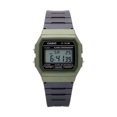 Take a step back to a cooler time when you strap on this awesome retro-inspired men's digital Casio watch.FEATURES Calendar: day & date Daily alarm Hourly chime 12/24-hour formats Chronograph: elapsed, split & 1st-2nd place times Approximate battery life: 7 years DISPLAY Illumination: LED backlight with afterglow Face cover material: plastic CASE Material: resin with stainless steel screw-down back Diameter: 35 mm BAND Material: black resin Clasp: buckle Circumference: adjusts from 140 m Vintage Watches With Analog Display For Outdoor, Vintage Outdoor Watches With Analog Display, Vintage Outdoor Watch With Analog Display, Vintage Analog Watches For Outdoor, Vintage Analog Outdoor Watch, Classic Digital Watch With Stopwatch For Outdoor, Retro Watch Accessories With Analog Display, Classic Outdoor Digital Watch With Stopwatch, Green Digital Watch For Outdoor