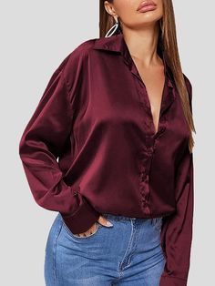 Gender: Women Type: Tops Feature: Solid, Satin, POLO Neck, Long Sleeve Material: Polyester Style: Casual/Fashion Color: Black, Silver, Wine_Red, Dark_Blue Size: S, M, L, XL, 2XL Please Note: All Dimensions Are Measured Manually With A Deviation Of 1 To 3cm. Pleated Chiffon Blouse, Pregnant Diet, Blouse Sale, Satin Blouses, Women's Blouses, Polo Neck, Loose Blouse, Satin Silk, Plus Size Blouses