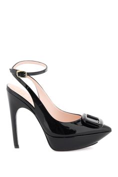 B999 ROGER VIVIER CHOC BUCKLE SLING BACK PUMPS Black Patent Leather Pumps, Roger Vivier, Patent Leather Pumps, Boot Pumps, Slingback Pump, Sneaker Heels, Black Patent Leather, Black Pumps, Lanvin