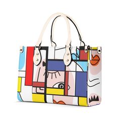 Add a pop of color and good vibes to your outfit with our Mondrian Boho Evil Eye Patchwork Satchel. This unique bag features a fun and playful design, combining Boho and Mondrian elements with a touch of protection from the Evil Eye. Perfect for adding a playful touch to any look! Don't just carry your belongings, carry a work of art! Premium PU Leather: Crafted from high-quality PU leather for durability and style. Versatile Sizing: Available in three sizes to suit your needs and preferences. S Playful Multicolor Crossbody Bag, Casual Multicolor Large Capacity Satchel, Casual Multicolor Satchel For Shopping, Fun Crossbody Shoulder Bag For Daily Use, Playful Shoulder Bag For Daily Use In Spring, Playful Spring Shoulder Bag For Daily Use, Trendy Colorful Shoulder Bag For Travel, Fun Crossbody Bags For Daily Use, Casual Multicolor Shoulder Bag For Shopping