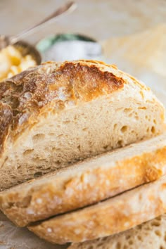 a loaf of bread sitting on top of a table