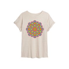 Update your casual wardrobe with this Juniors' Colorful Mandala Flowy Tee. Update your casual wardrobe with this Juniors' Colorful Mandala Flowy Tee. FEATURES Short sleeves ScoopneckFABRIC & CARE Cotton, polyester Machine wash Imported Size: Xxl. Color: Beig/Khaki. Gender: female. Age Group: kids. Pattern: Graphic. Multicolor Short Sleeve Hippie Tops, Multicolor Hippie Short Sleeve Top, Multicolor Bohemian Relaxed Fit T-shirt, Hippie Multicolor Cotton Tops, Bohemian Multicolor Relaxed Fit T-shirt, Bohemian Style Multicolor Relaxed Fit T-shirt, Hippie Pink Cotton Tops, Hippie Style Pink Cotton Tops, Mandala Coloring