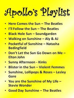 an advertisement for the beatles's upcoming album, apollo's playlist is shown