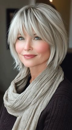 27 Stunning Layered Stacked Bob Haircut Ideas You Need to Try Right Now Layered Stacked Bob Haircut, Choppy Bob Hairstyles For Fine Hair, Bob Haircut Ideas, Haircuts For Medium Length Hair, Stacked Bob, Stacked Bob Haircut, Gray Hair Cuts, Grey Hair Styles For Women, Chin Length Hair