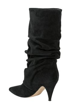 A slouchy shaft adds contemporary appeal to a supple suede boot balanced by a pointy toe and tapered heel. 2 3/4" heel 10 3/4" shaft Leather upper/textile and synthetic lining/synthetic sole Imported Fall Suede Boots With Wrapped Heel, Chic Suede Mid-calf Boots With Pointed Toe, Wide Calf Suede Mid-calf Boots With Pointed Toe, Suede Pointed Toe Knee-high Boots For Night Out, Fitted Suede Mid-calf Boots With Pointed Toe, Fitted Mid-calf Suede Boots With Pointed Toe, Evening Suede Boots With Wrapped Heel, Fall Evening Suede Boots, Amazon Sale