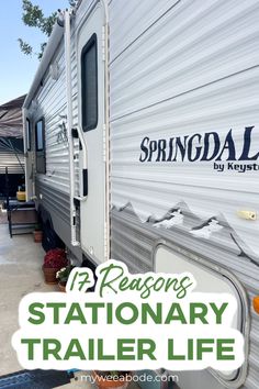 a trailer with the words springdale rv resort on it