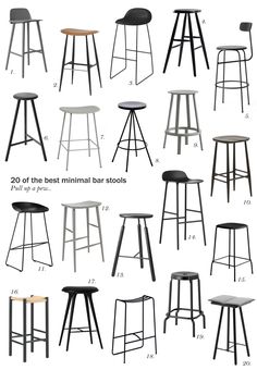 the different stools and tables are shown in this diagram, which shows how to use them