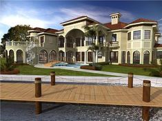 this is an artist's rendering of a luxury home in the floridan style