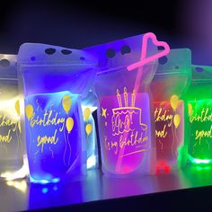 glow in the dark bags with birthday candles