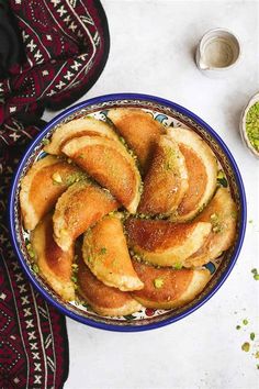 a bowl filled with food on top of a table