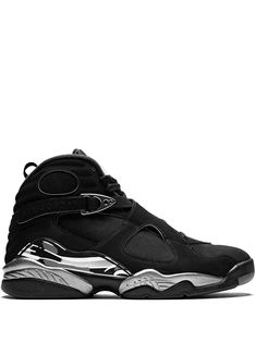 Originally released in 2003 as the first-ever non-original colorway of the Air Jordan 8, the “Chrome" look was back again in 2015 for a second round. The colourway features a predominantly black upper with Light Graphite and chrome accents for a clean and tough look to the iconic silhouette. Featuring a round toe, a lace-up front fastening, a logo patch at the tongue, a padded ankle and a rubber sole. These styles are supplied by a premium sneaker and street wear marketplace. Stocking only the m Jordan 8 Outfit, Chrome Sneakers, Jordan 8s, Air Jordan Retro 8, Air Jordan 8 Retro, Nike Air Jordan 8, Air Jordan 8, Custom Sneakers Diy, Custom Jordans