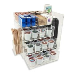 an organized spice rack with jars and spices